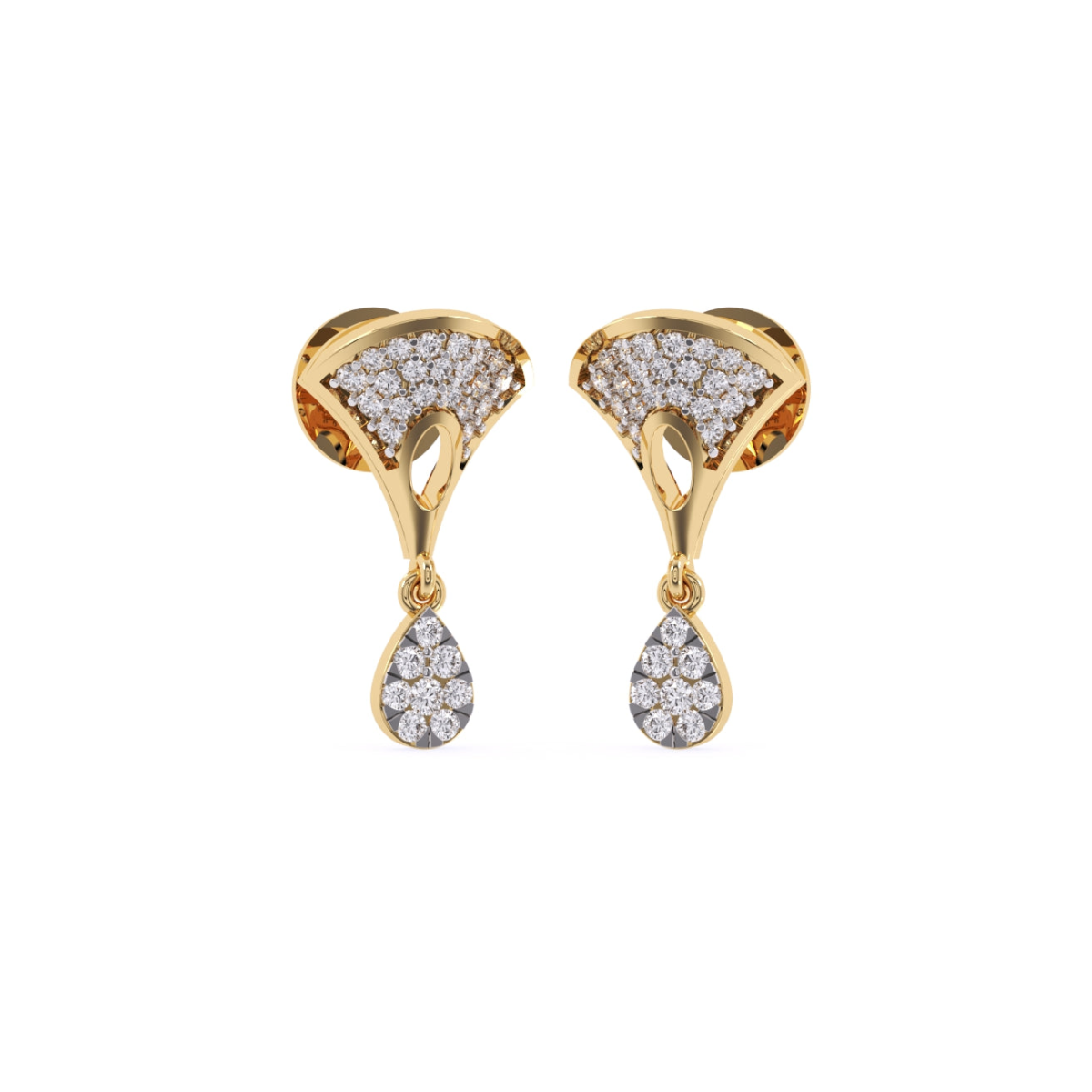 14K Rose Gold Teardrop Earlobe Earrings